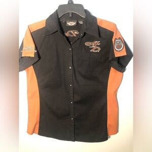 Woman’s Harley Davidson mechanic style shirt/ blouse.